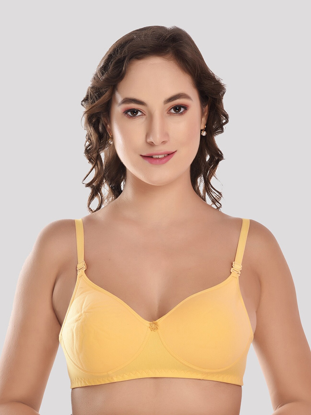

ACCEZORY Kamini Lightly Padded T-Shirt Bra Full Coverage Super Support All Day Comfort, Yellow