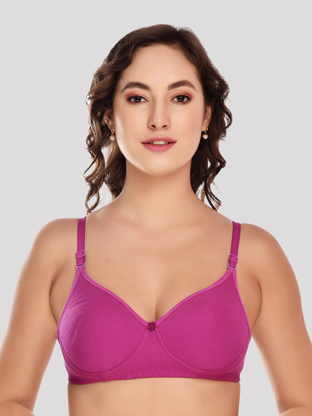 

ACCEZORY Kamini Lightly Padded T-Shirt Bra Full Coverage Super Support All Day Comfort, Pink