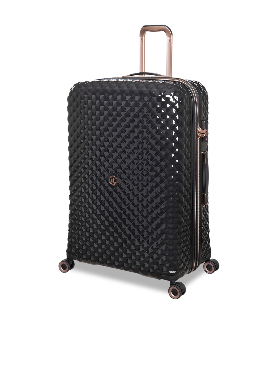 

IT luggage Glitzy Textured Hard-Sided Large Trolley Bag 28 inches, Black