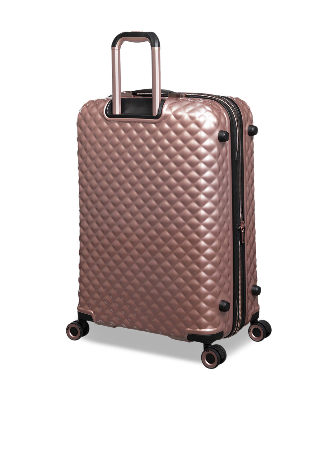 

IT luggage Glitzy Set Of 2 Textured Hard-Sided Trolley Bag- 20 & 28 inches, Rose gold