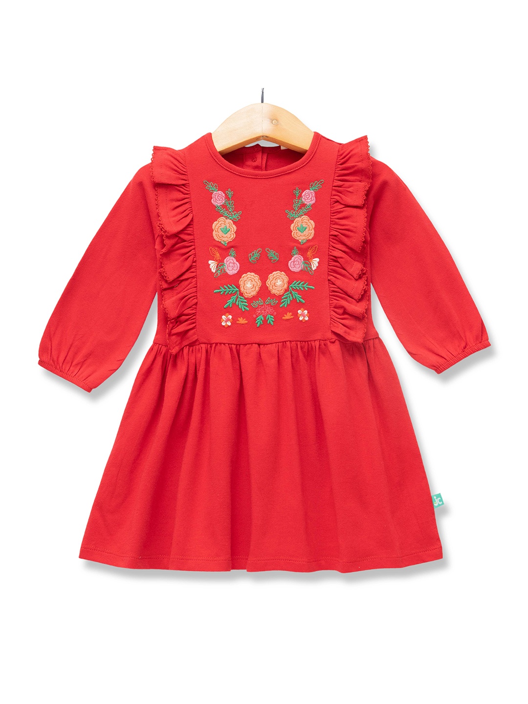 

JusCubs Girls Floral Printed Fit & Flare Dress, Red