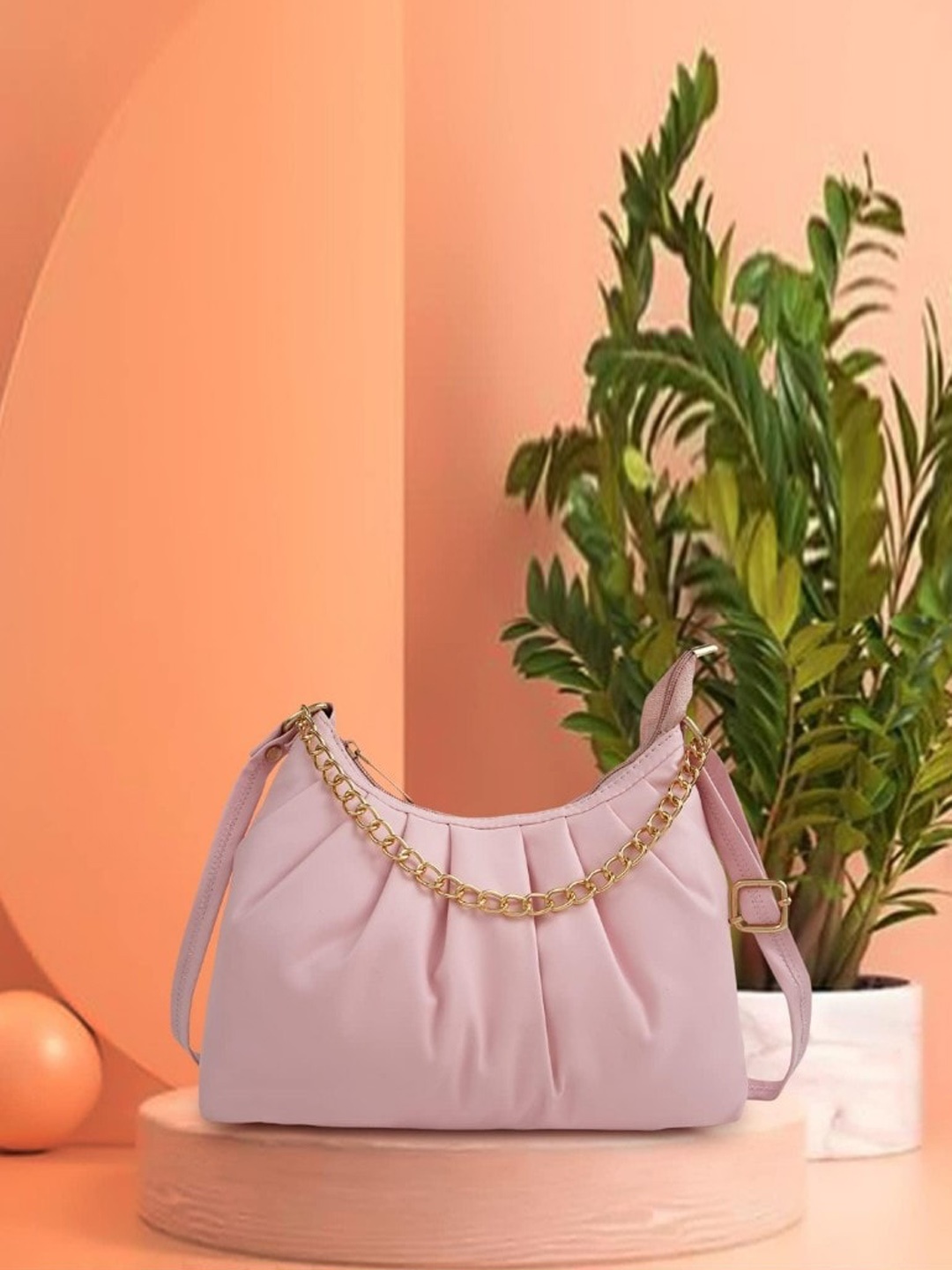 

LIKAA Leather Hobo Bag, Pink