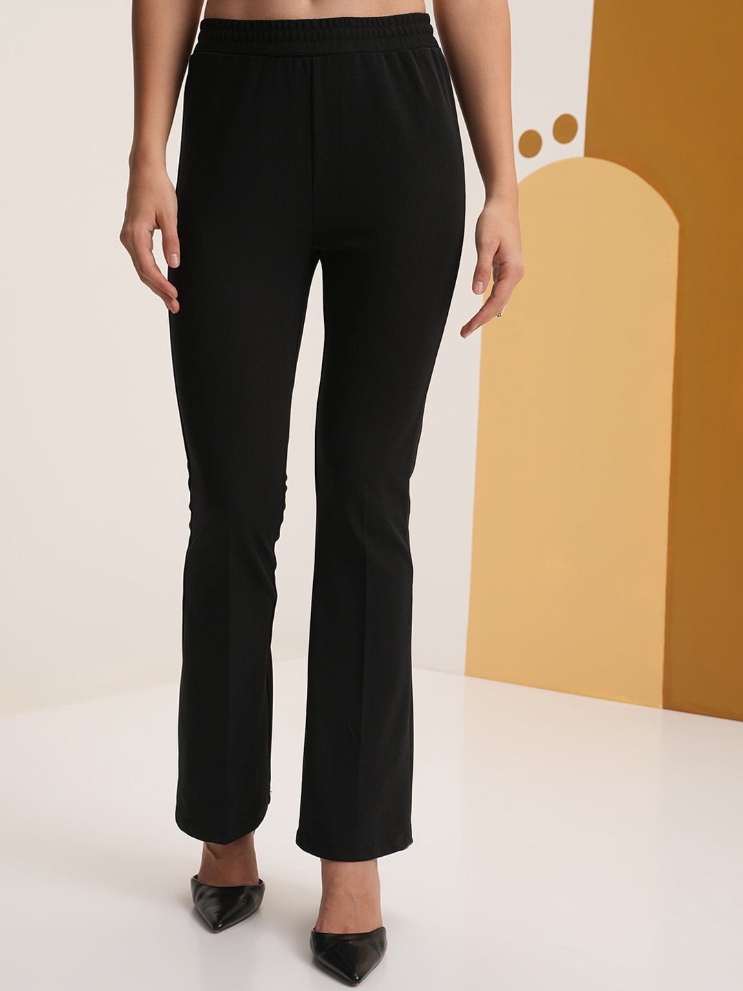 

Vishudh Winter Flared Trousers, Black