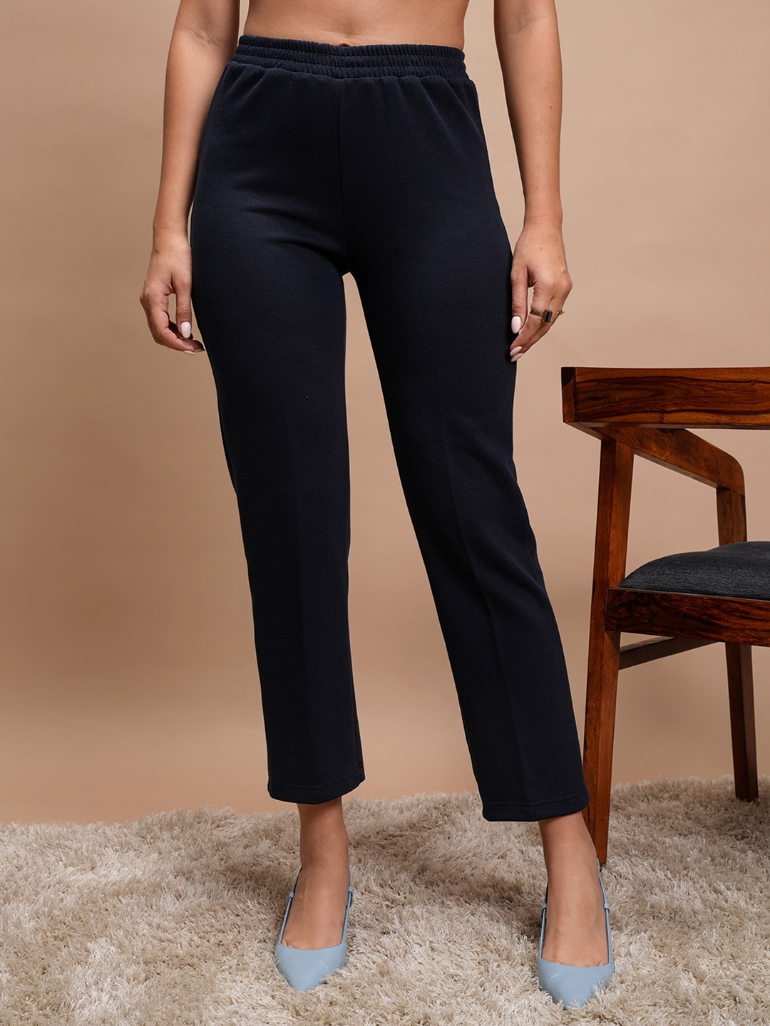 

Vishudh Women Navy Blue Slim Fit Winter Trousers