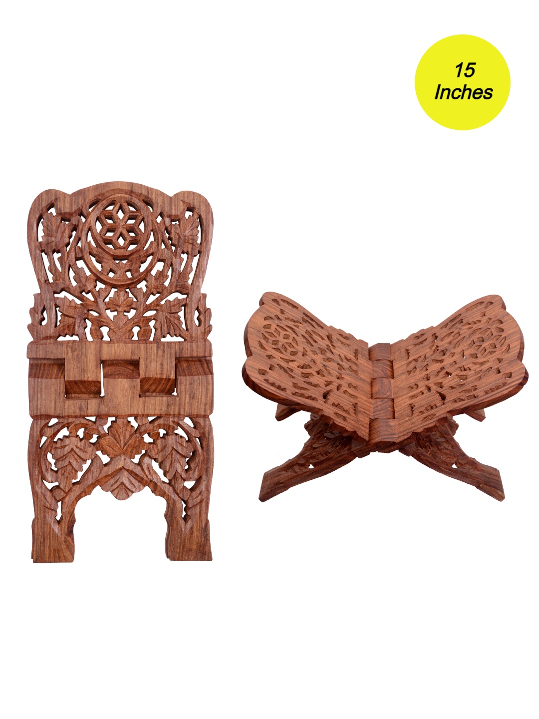 

Classical Youth Brown Textured Sheesham Wooden Foldable Holy Book Stand