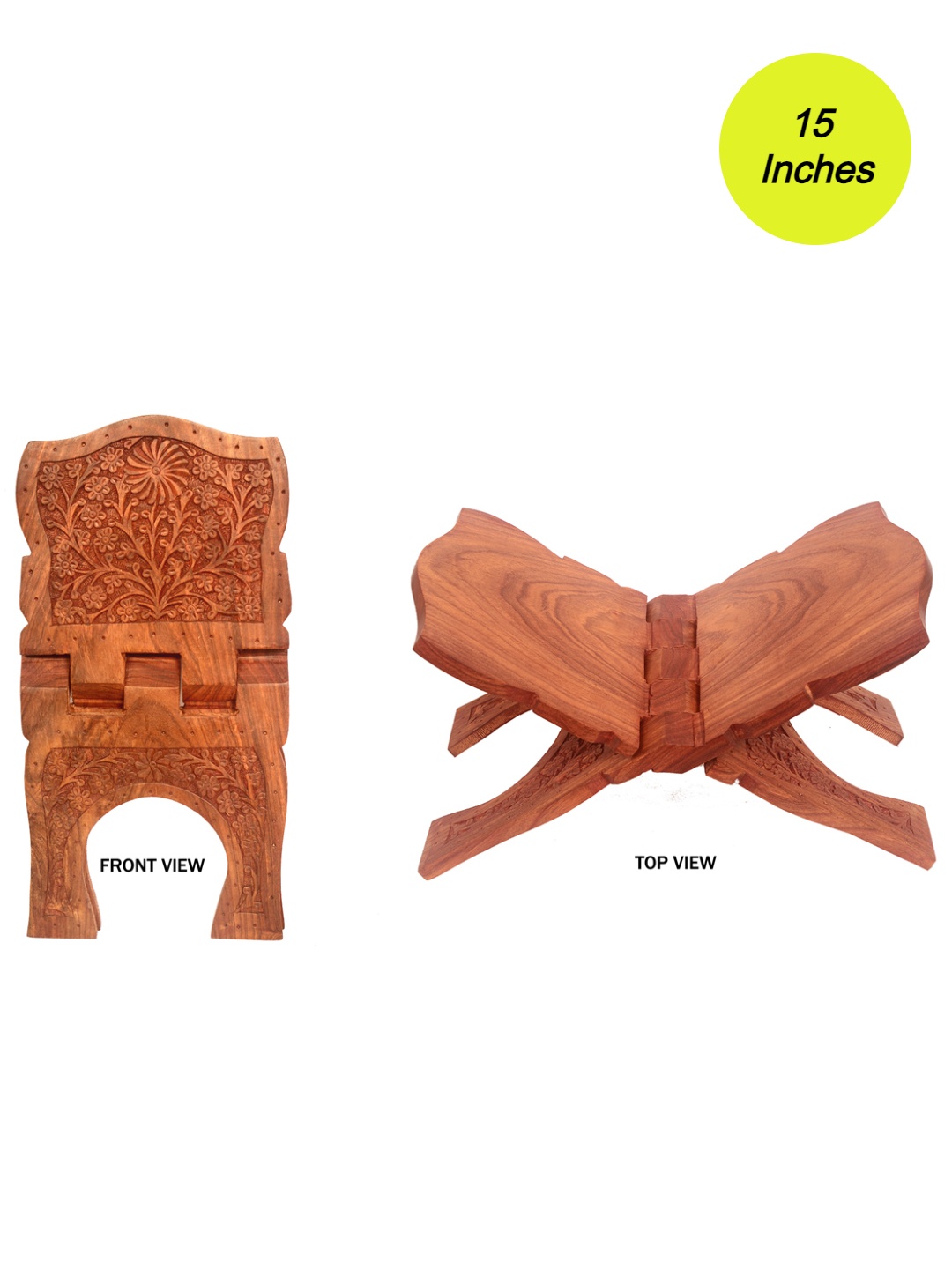 

Classical Youth Brown Textured Sheesham Wooden Foldable Holy Book Stand