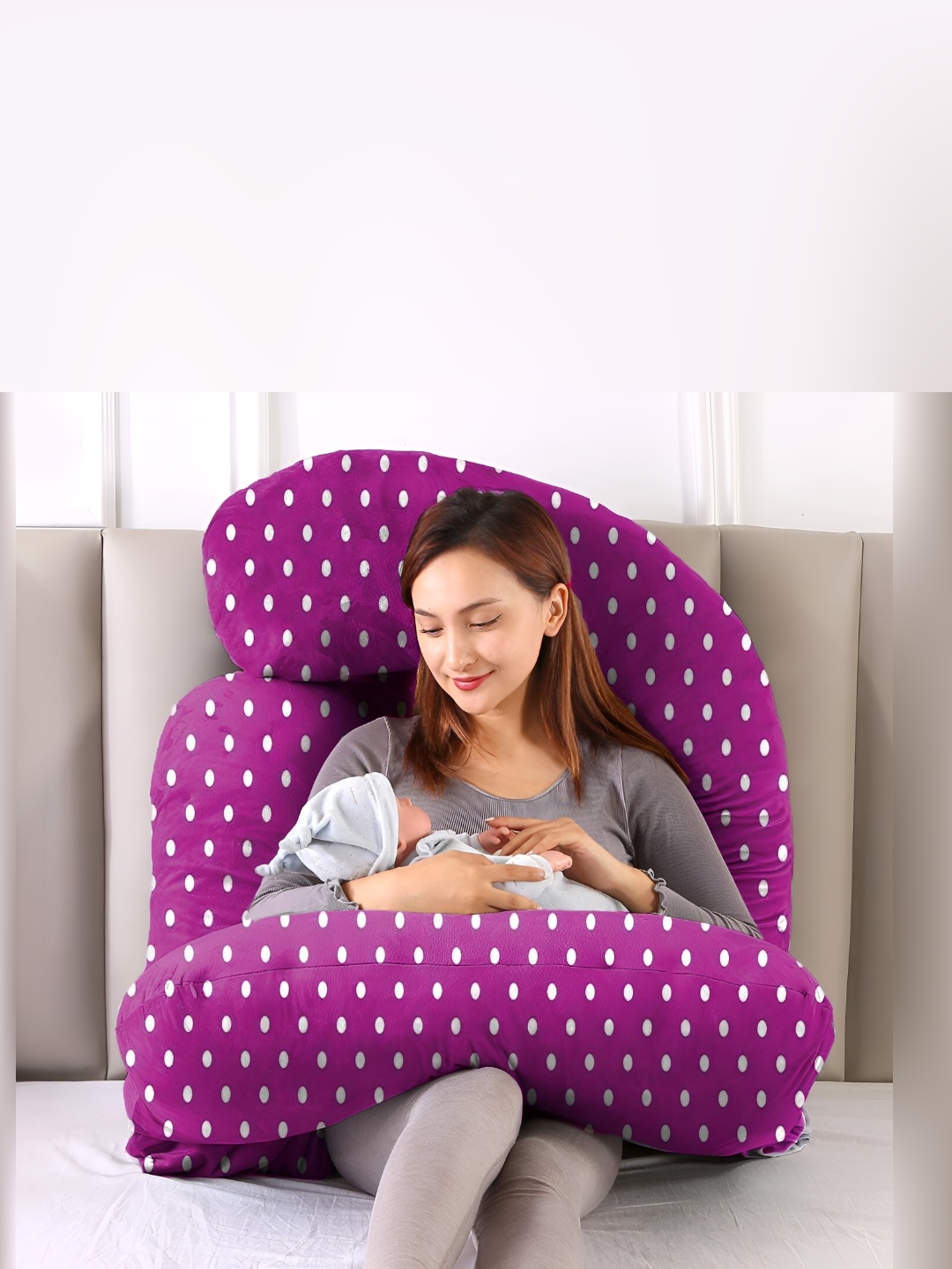 

DADDY COOL Purple Fibre Filled Faux Velvet Ultra Soft Maternity Pillow
