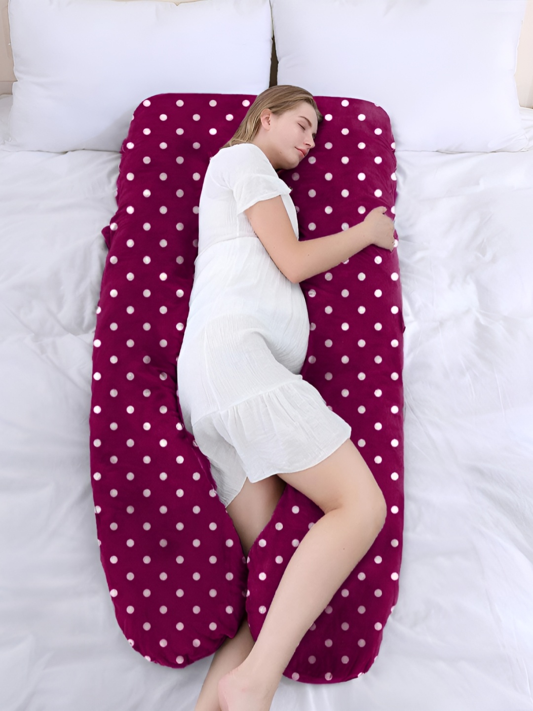 

DADDY COOL Maroon Fibre Filled Faux Velvet Ultra Soft Maternity Pillow