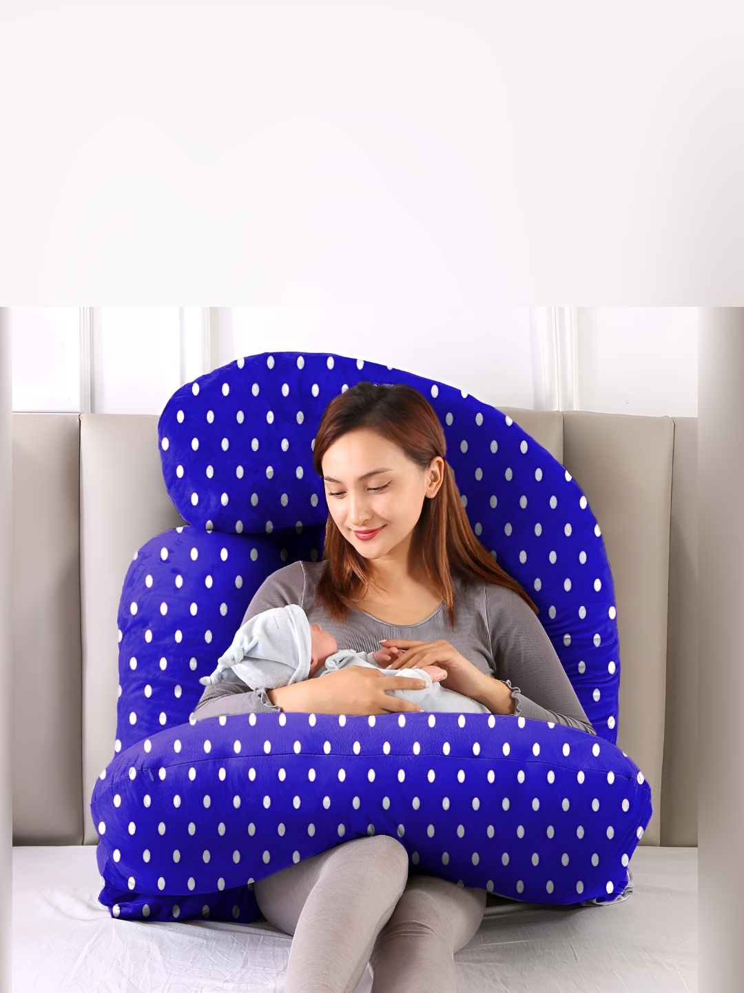 DADDY COOL Blue Fibre Filled Faux Velvet Ultra Soft Maternity Pillow