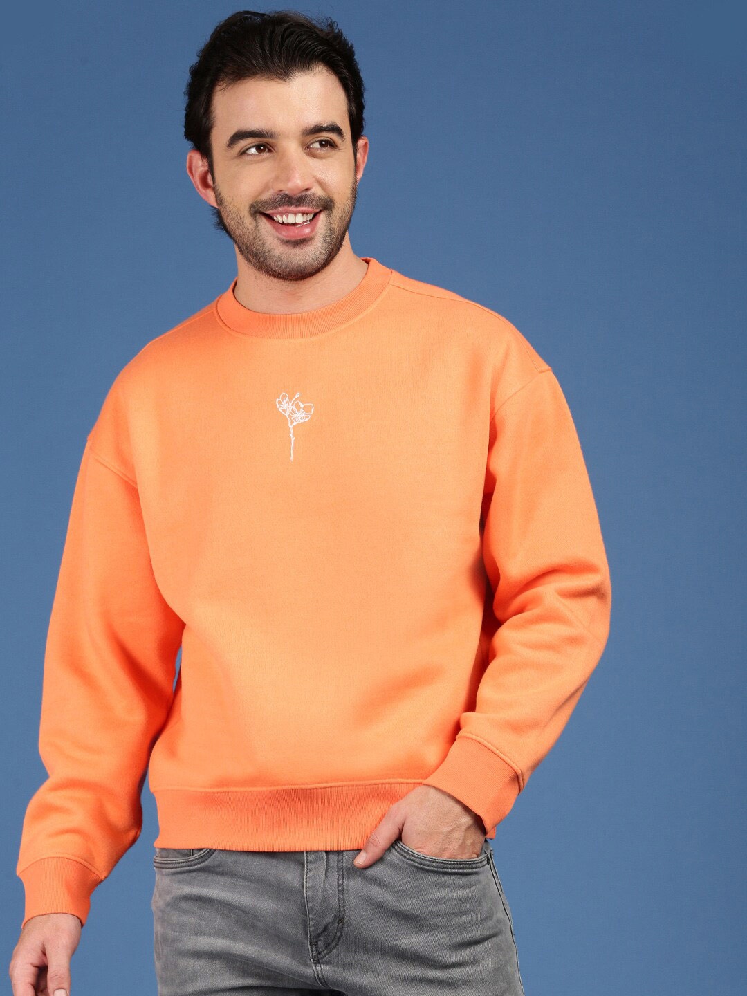 

Mast & Harbour Typography Printed Sweatshirt, Orange