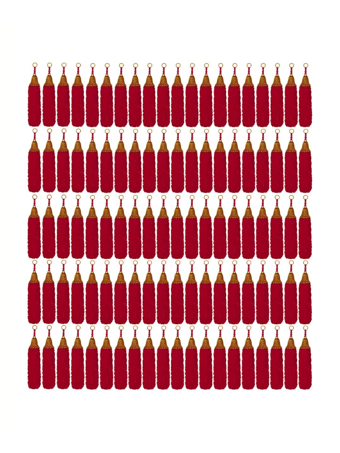 

iHandikart Red & Gold-Tone 100Pcs Hanging Festive Decor
