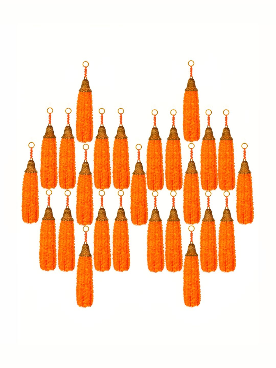 

iHandikart Orange 25 Pieces Wool Tassels Hanging Garlands Festive Decor