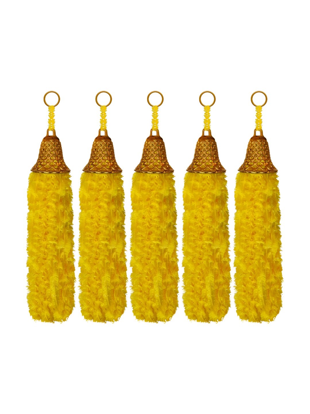 

iHandikart Yellow 5 Pieces Wool Tassels Hanging Garlands Festive Decor