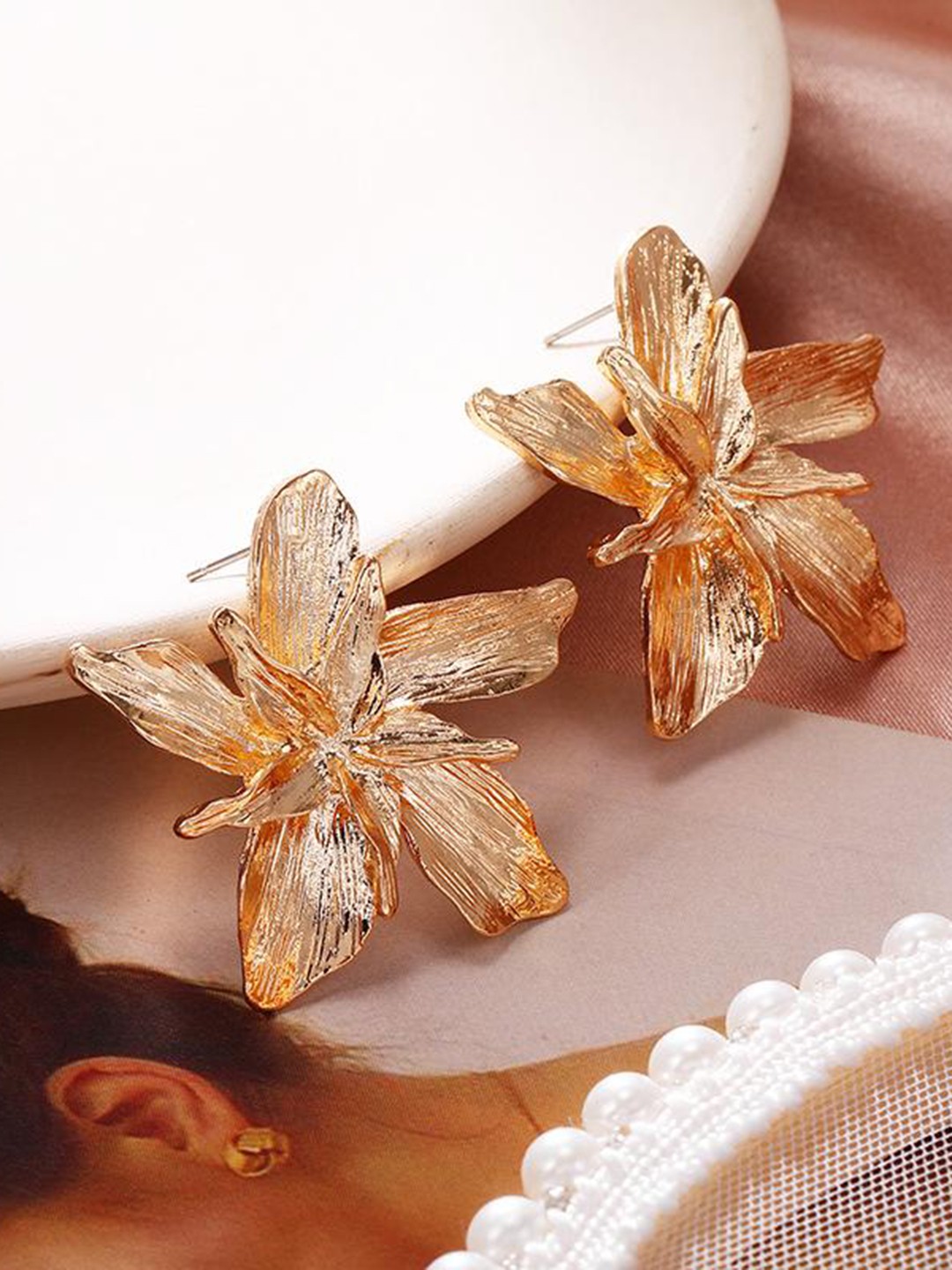 

Atasi International Gold-Plated Floral Studs Earrings