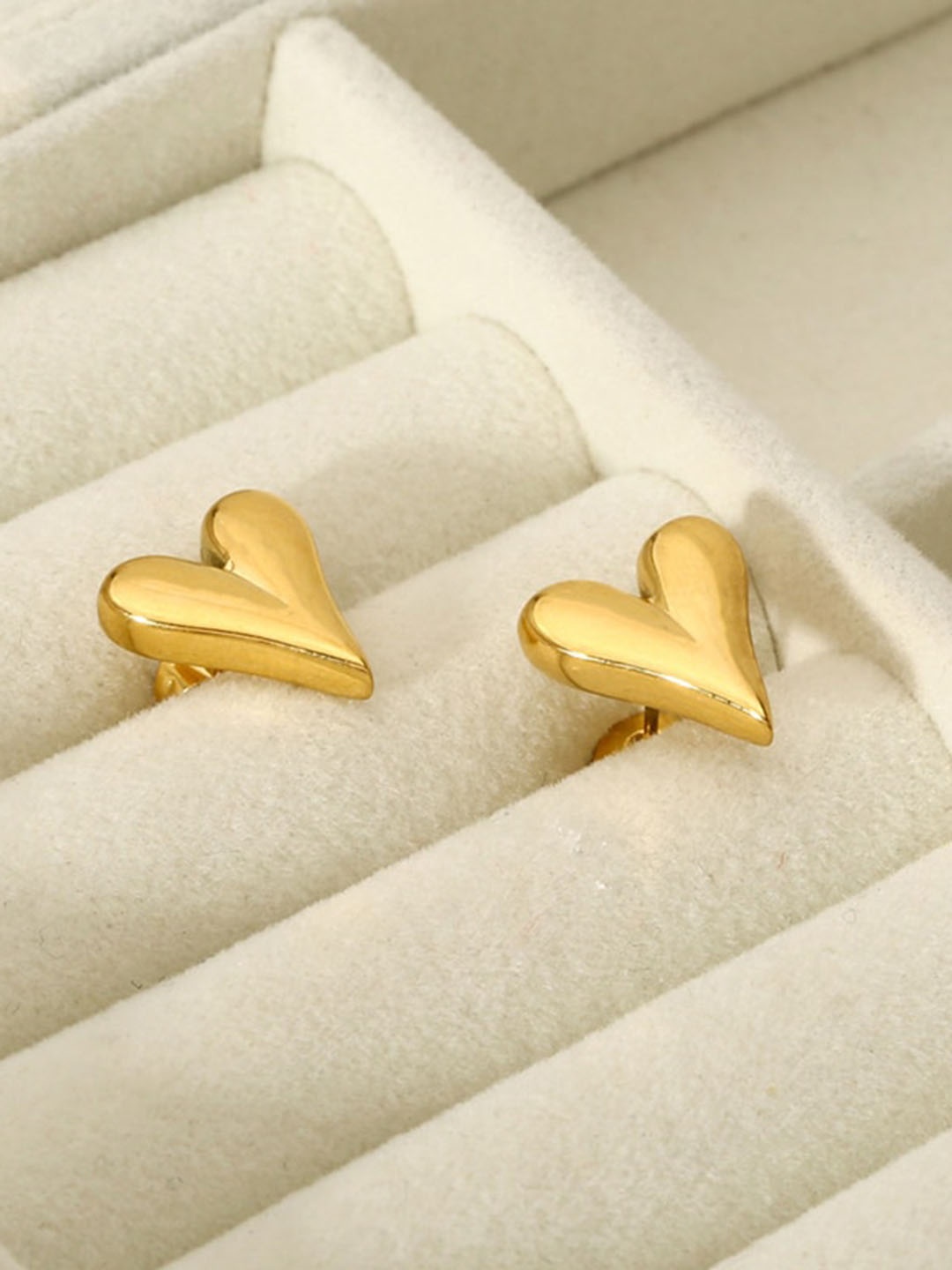 

Atasi International Gold-Plated Heart-Shaped Studs Earrings