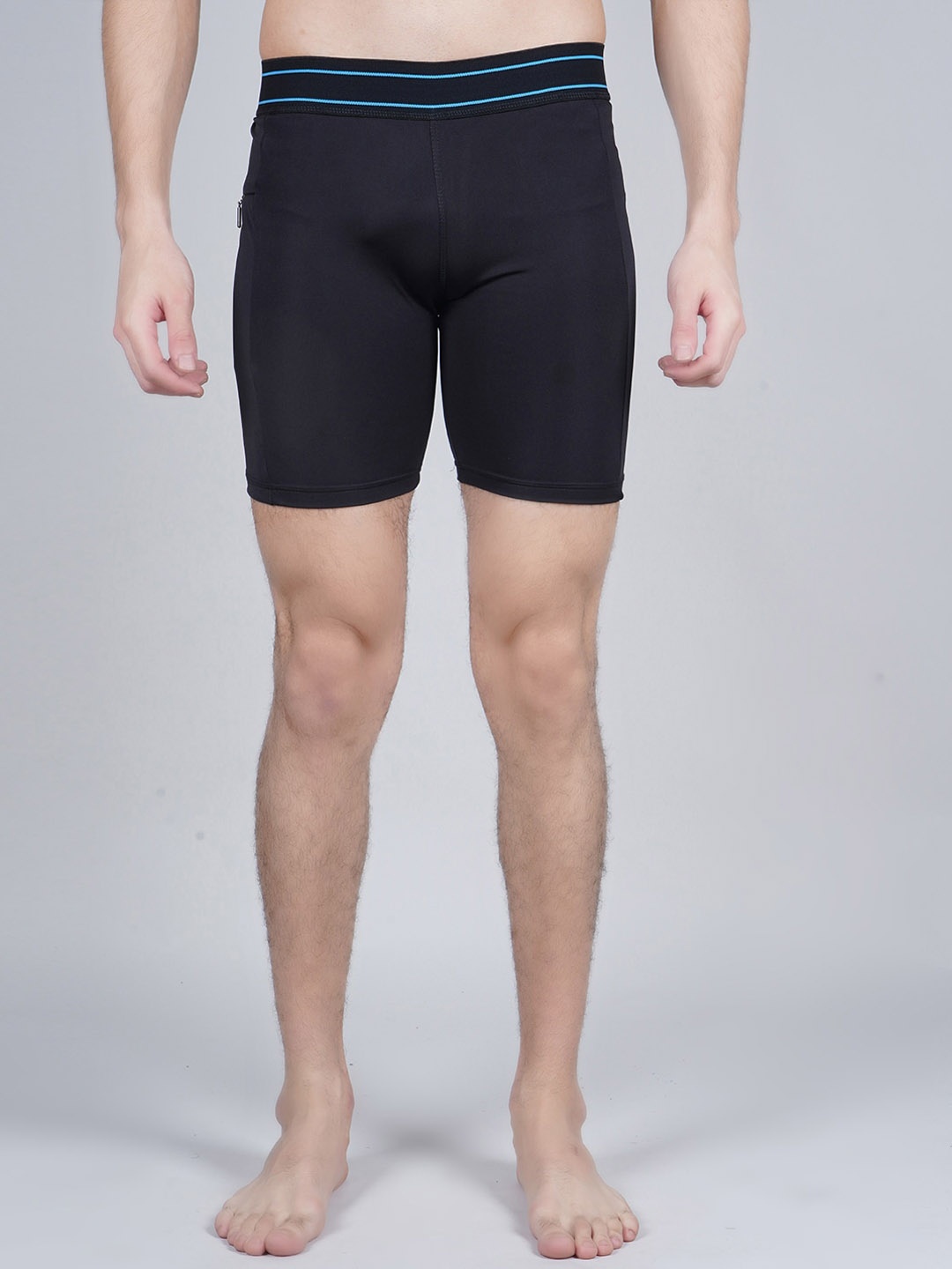 

NEVER LOSE Men Mid-Rise Swim Bottoms, Black