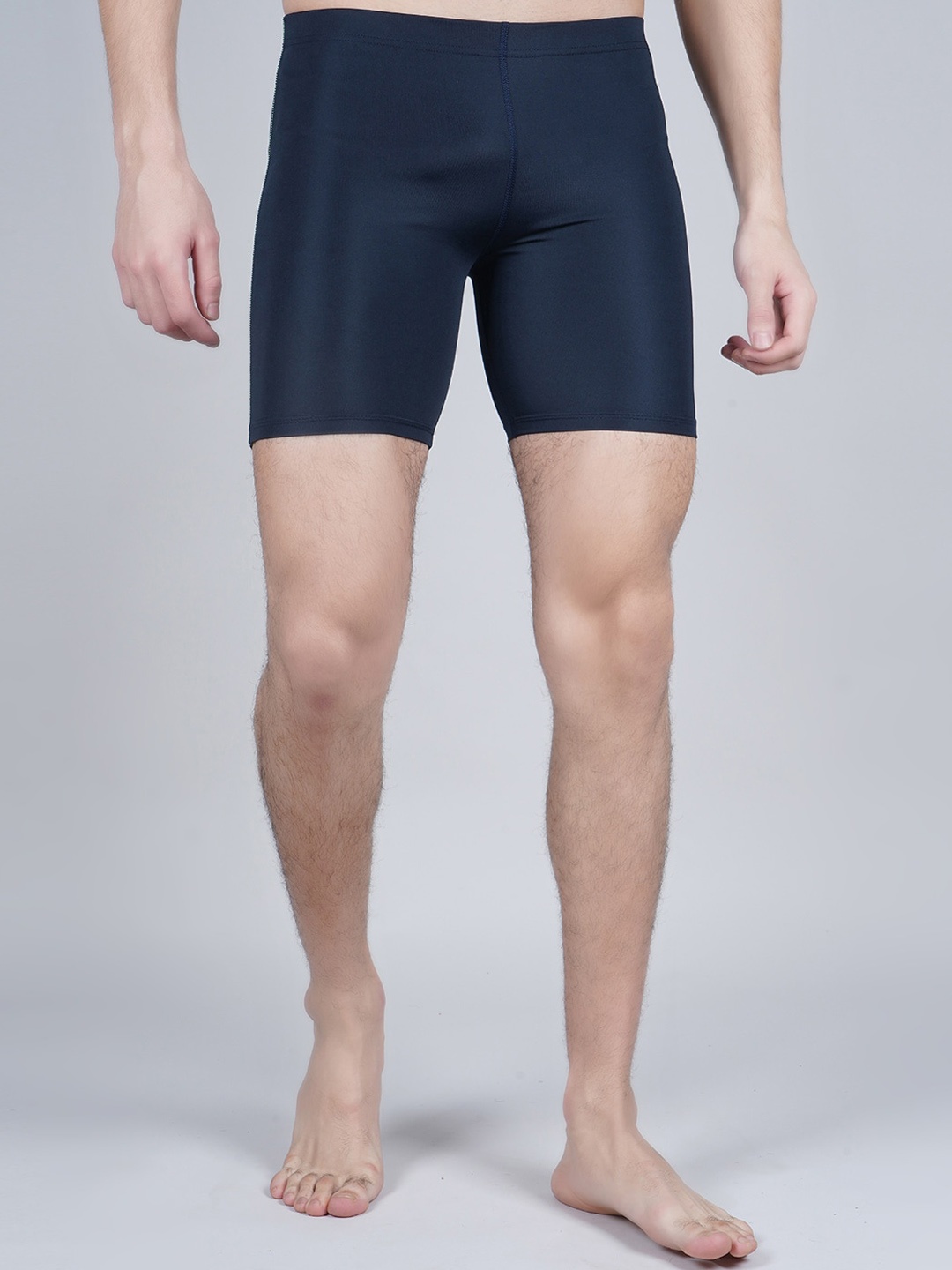

NEVER LOSE Men Mid-Rise Swim Bottoms, Navy blue