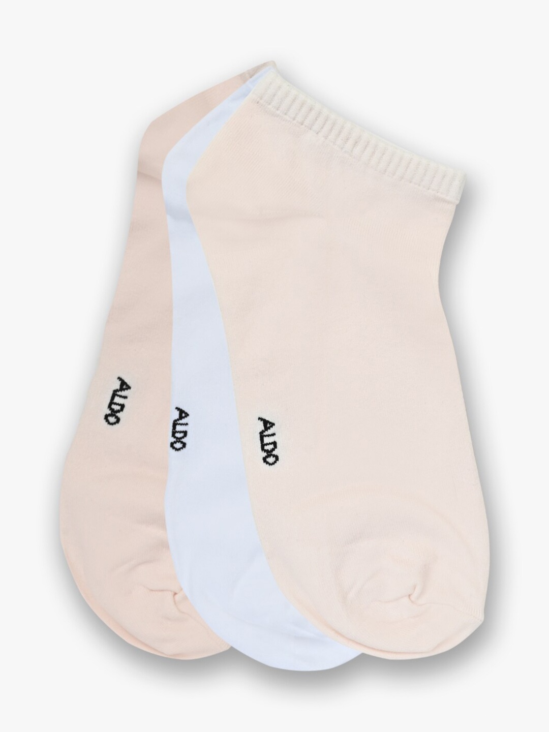 

ALDO Women Pack Of 3 Ankle-Length Cotton Socks, Beige