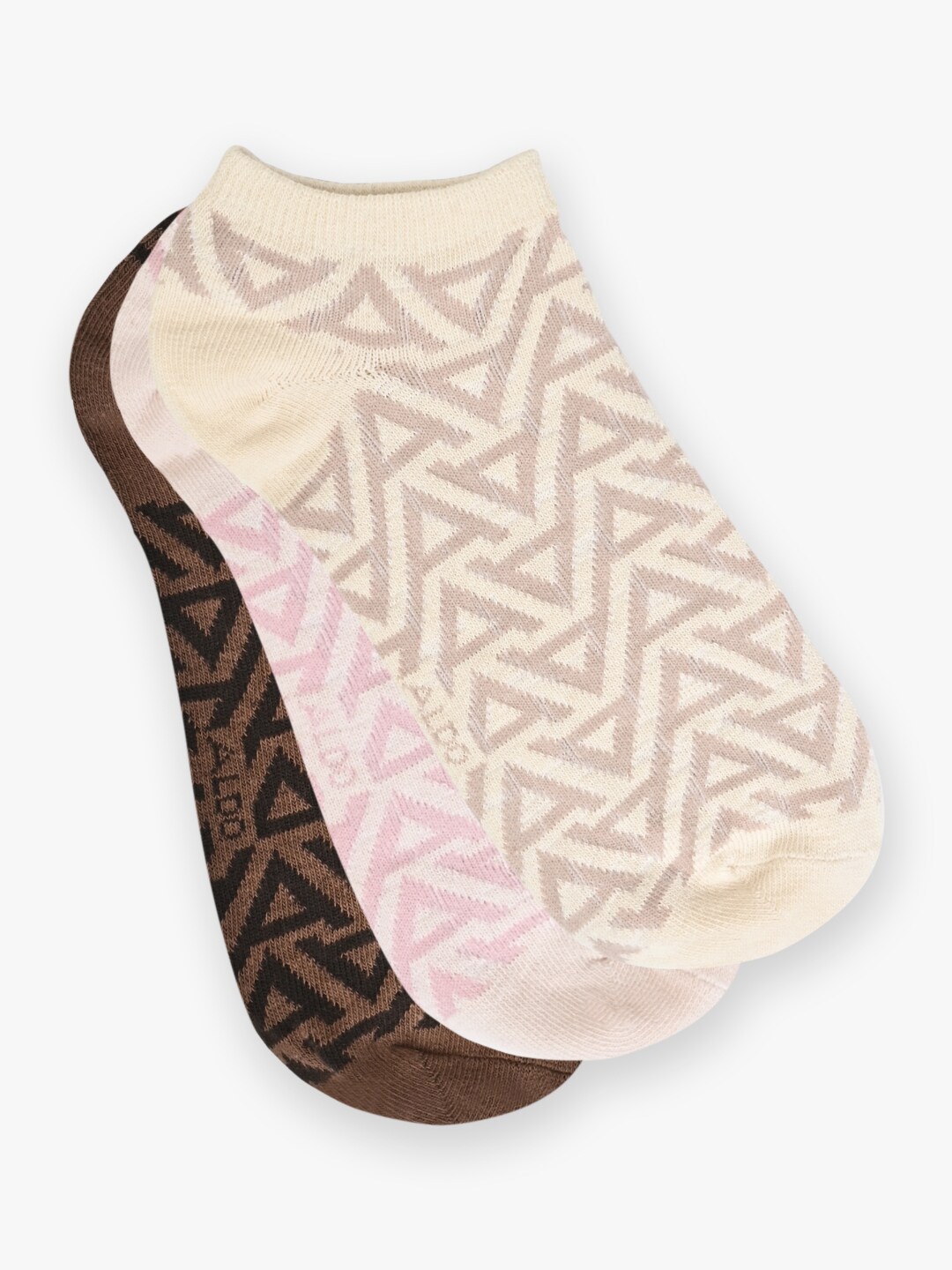 

ALDO Women Pack Of 3 Patterned Cotton Shoe Liner Socks, Pink