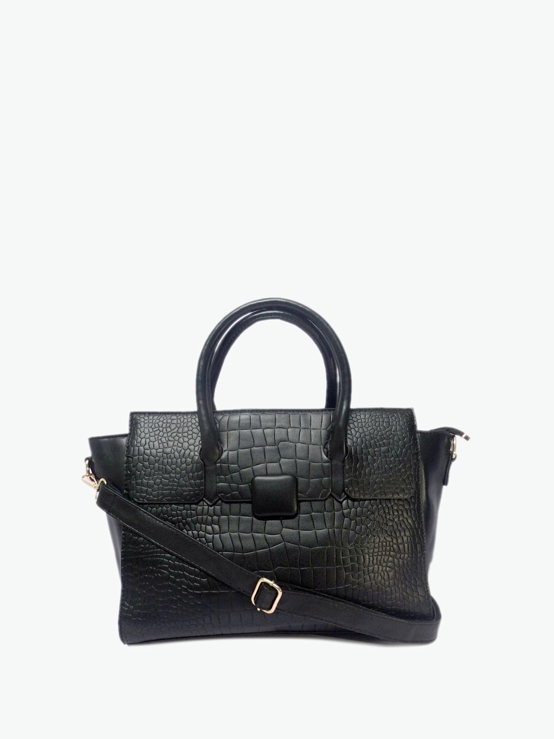 

CHRONICLE Textured Structured Satchel, Black
