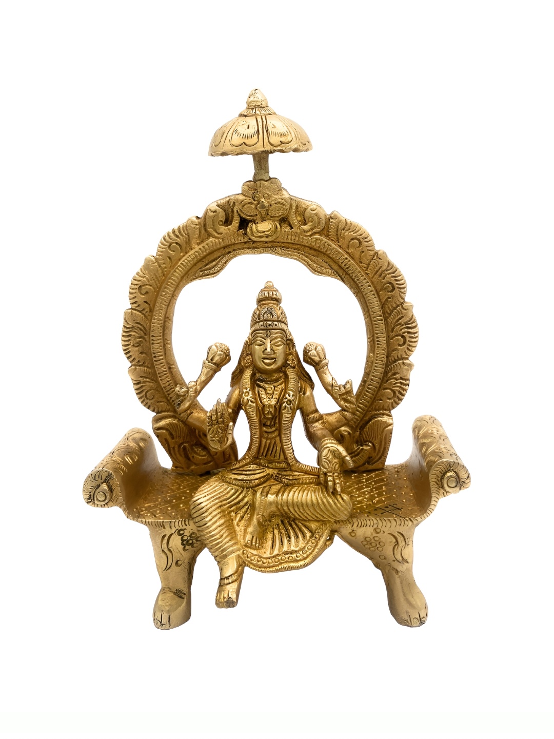 

Bhunes Gold Toned Lakshmi Idol Brass Showpiece