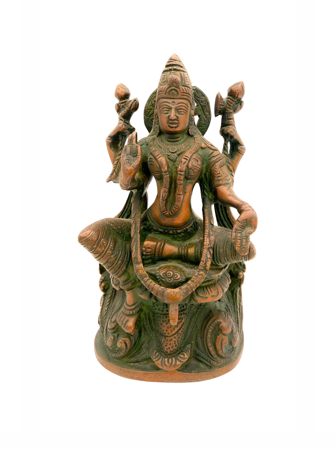 

Bhunes Gold-Toned Godesses Lakshmi Idol Brass Showpiece