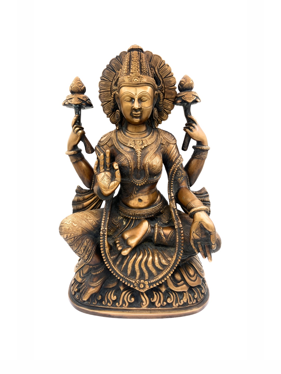 

Bhunes Gold Toned Lakshmi Idol Brass Showpiece