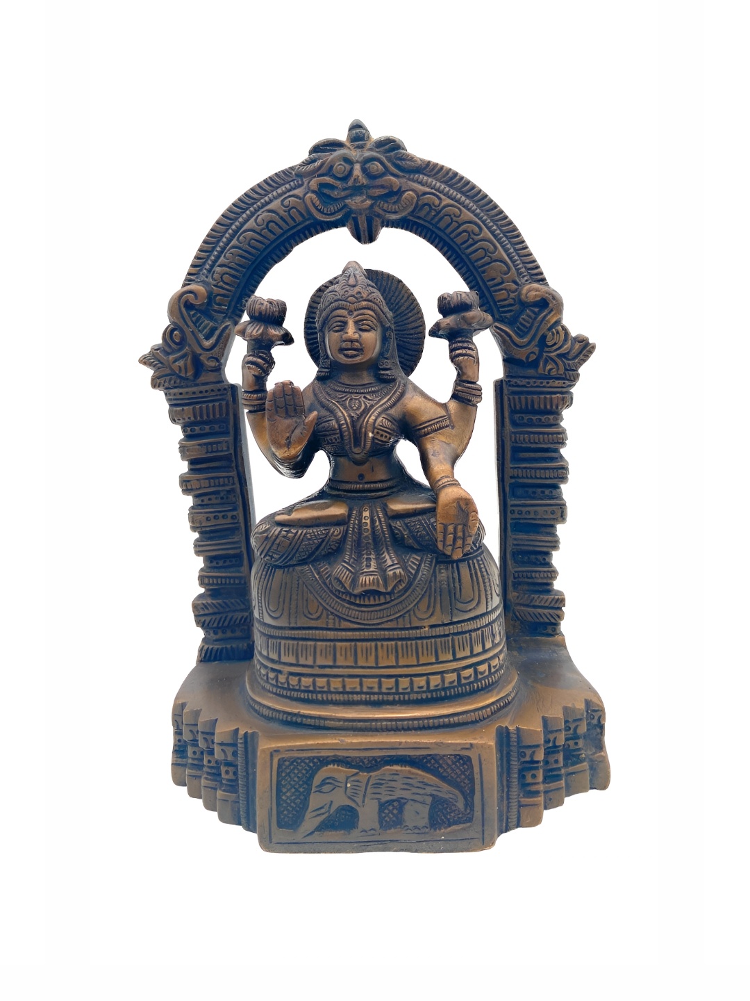 

Bhunes Gold-Toned Goddess Lakshmi Idol Brass Showpiece