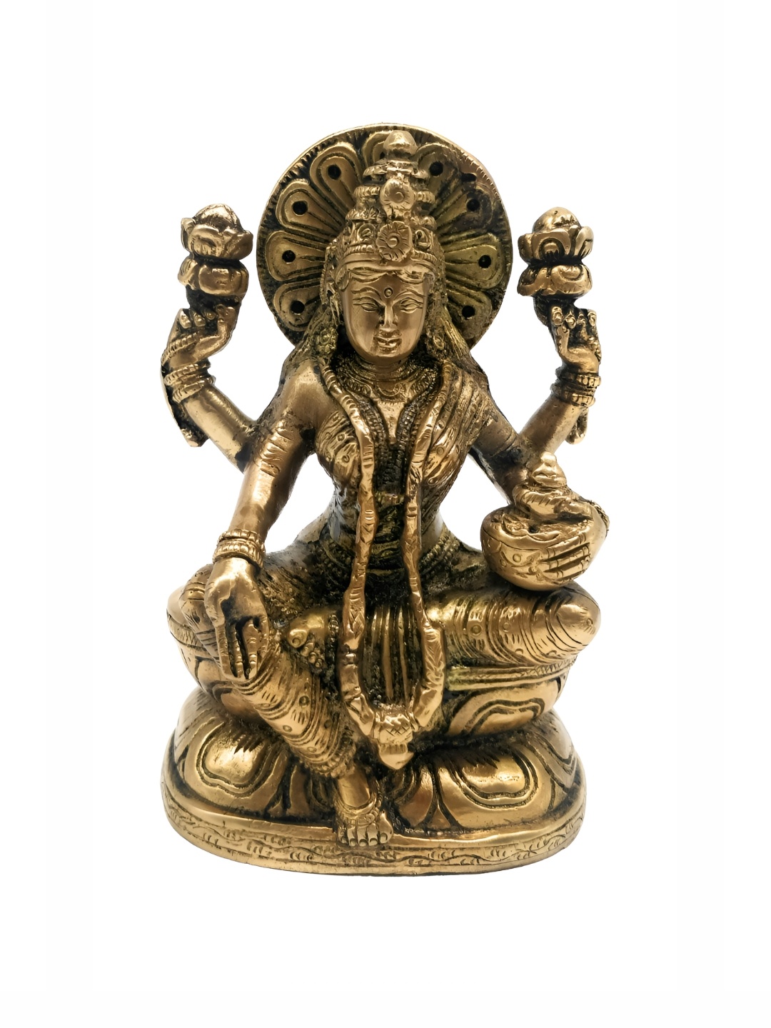

Bhunes Gold Toned Lakshmi Idol Brass Showpiece