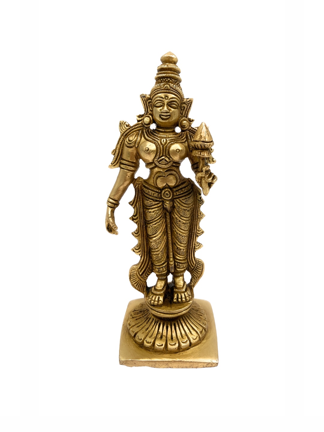 

Bhunes Gold-Toned Godesses Lakshmi Idol Brass Showpiece