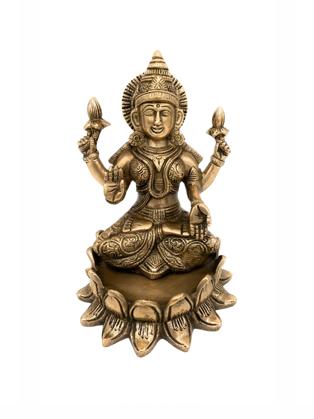 

Bhunes Gold Toned Lakshmi Idol Brass Showpiece