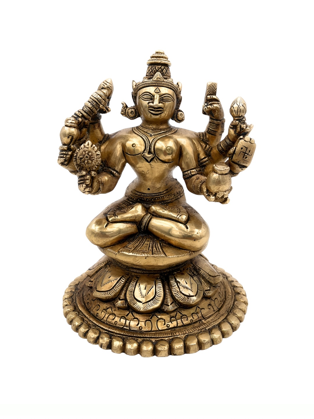 

Bhunes Gold Toned Lakshmi Idol Brass Showpiece