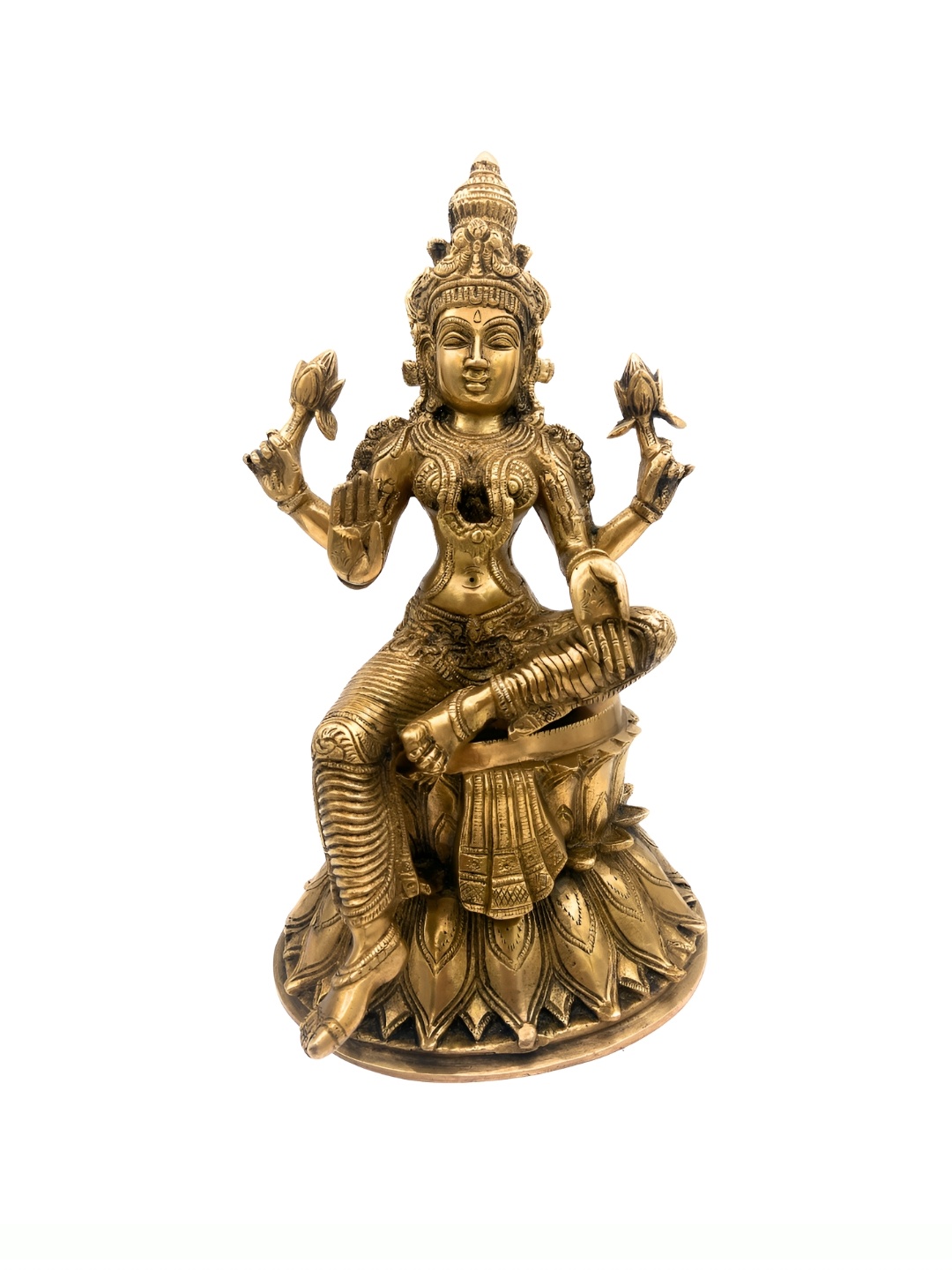 

Bhunes Gold Toned Lakshmi Idol Brass Showpiece