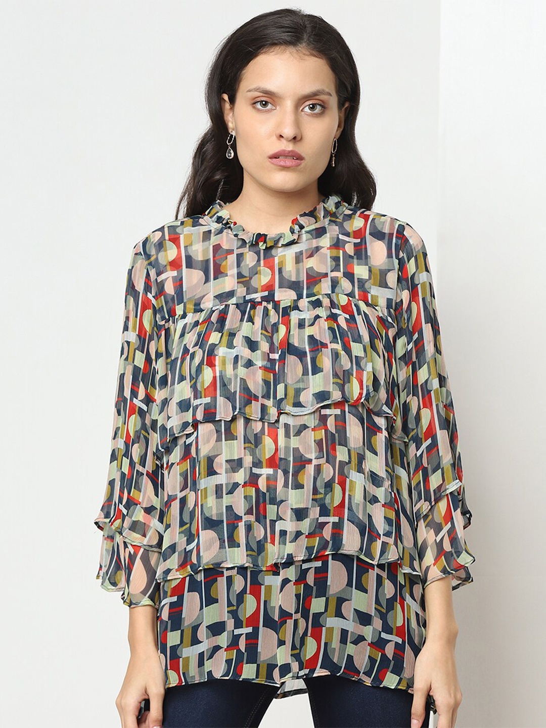 

Marigold Lane Abstract Printed Top, Beige