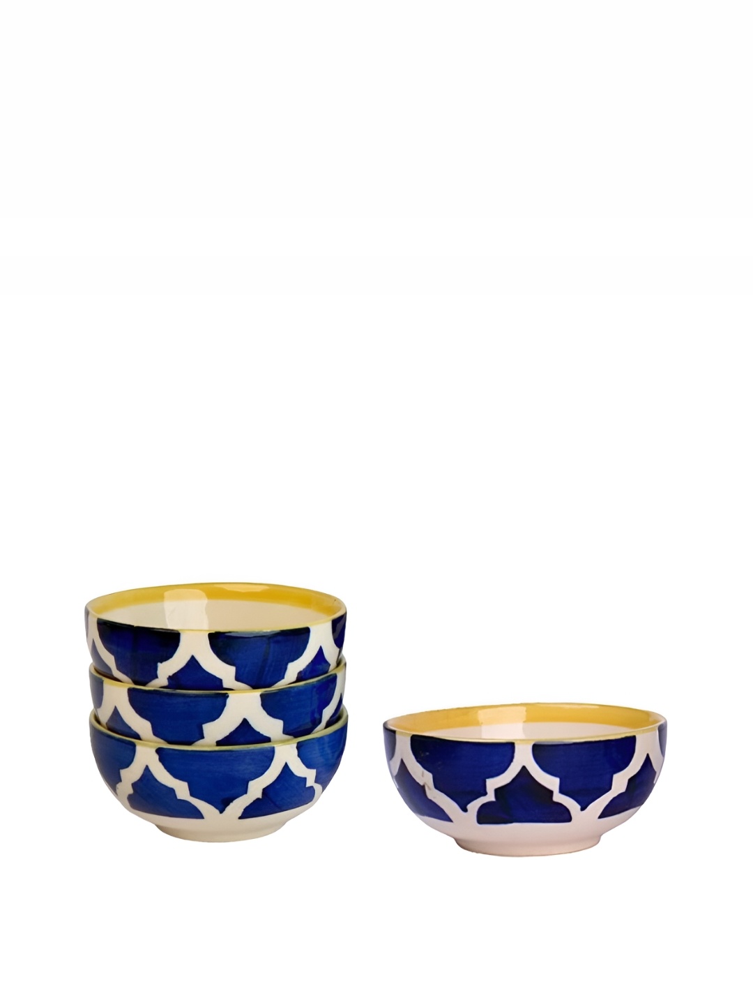 

Frizka Blue & White 4 Pieces Ceramic Glossy Bowls