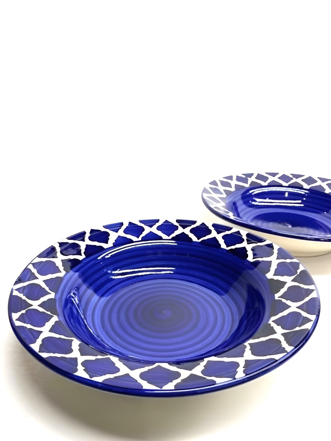 

Frizka Blue & White 2 Pieces Printed Ceramic Glossy Pasta Plates