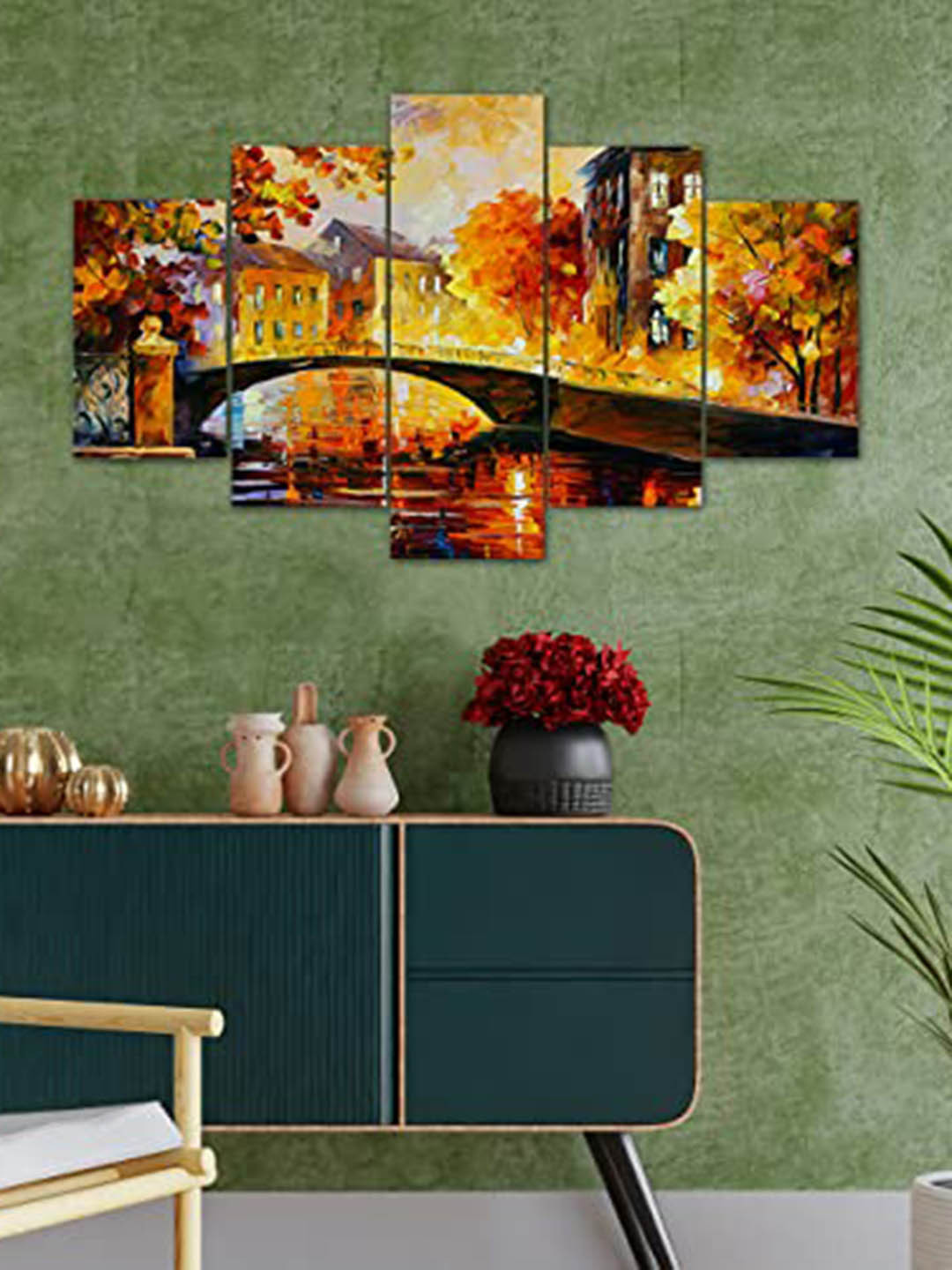 

Perpetual Yellow 5 Pieces 3D Wooden Painting Wall Arts