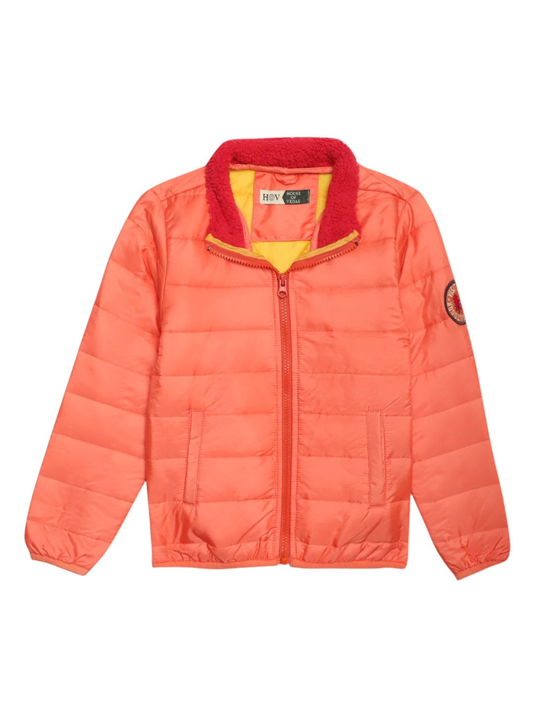 

HOUSE OF VEDAS Girls Lightweight Open Front Jacket, Orange