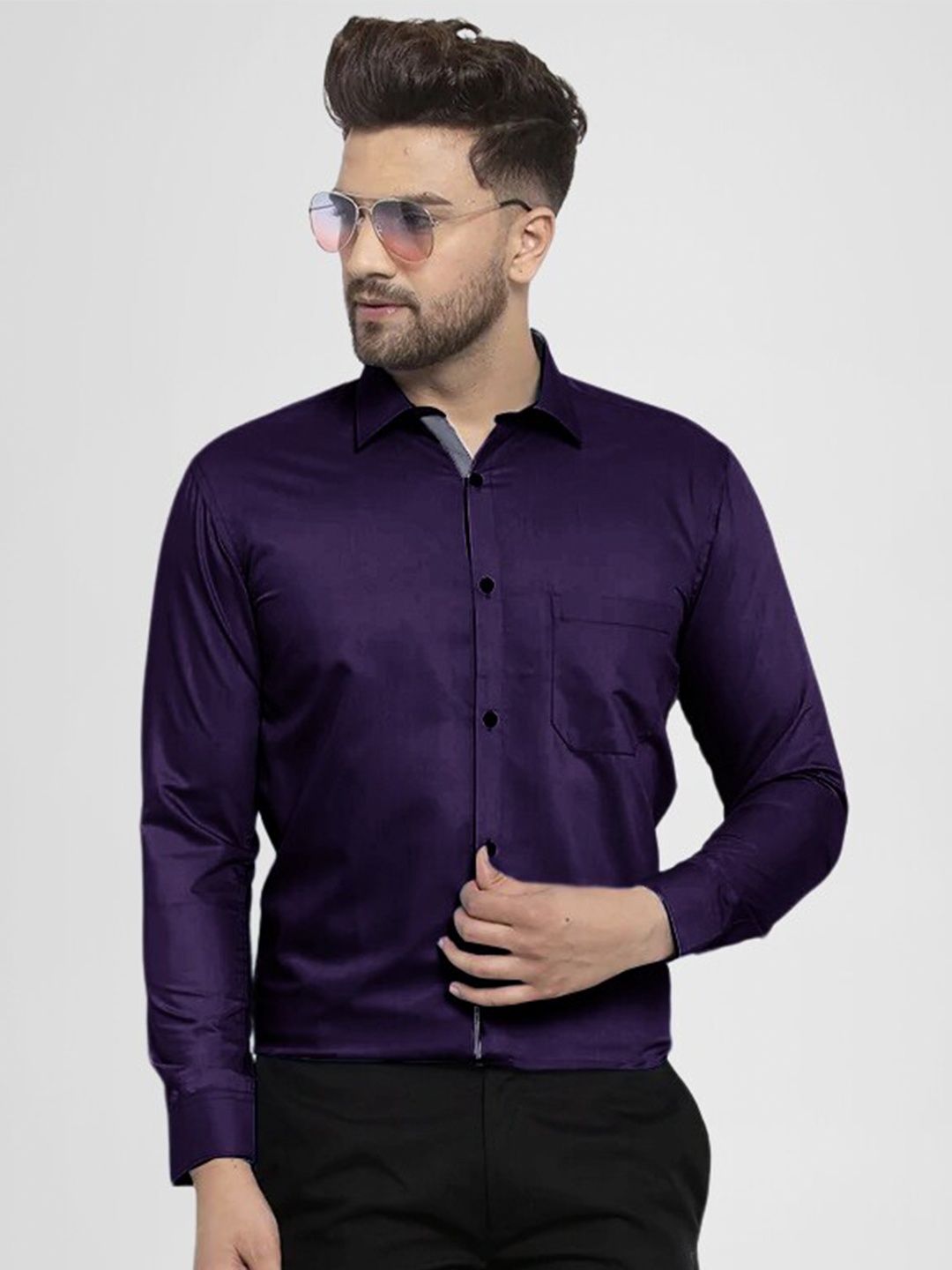 

Tee Projekt Standard Fit Formal Shirt, Purple