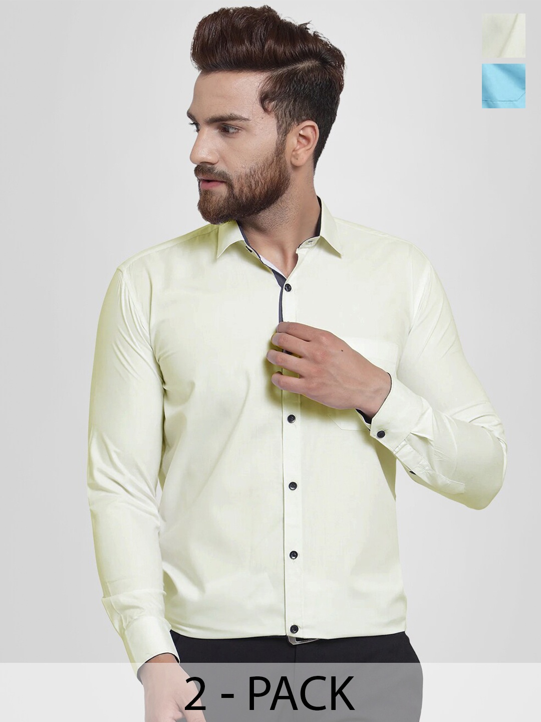 

Tee Projekt Pack Of 2 Standard Formal Shirt, Turquoise blue