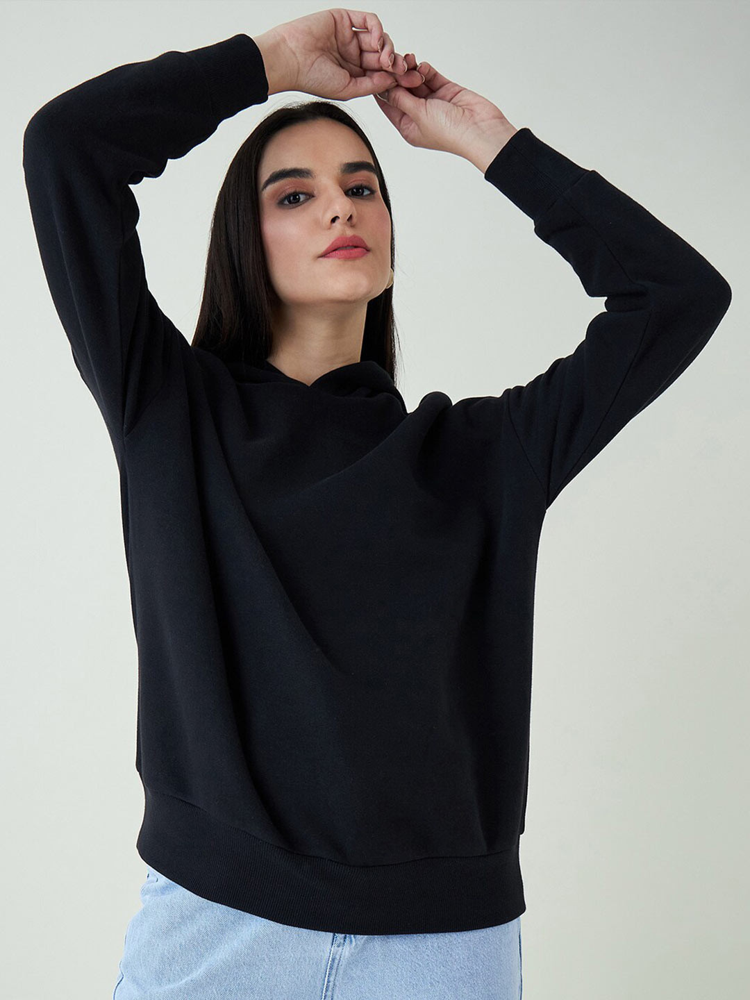 

Strong And Brave Hooded Regular Fit Anti Odour Cotton Sweatshirt, Black