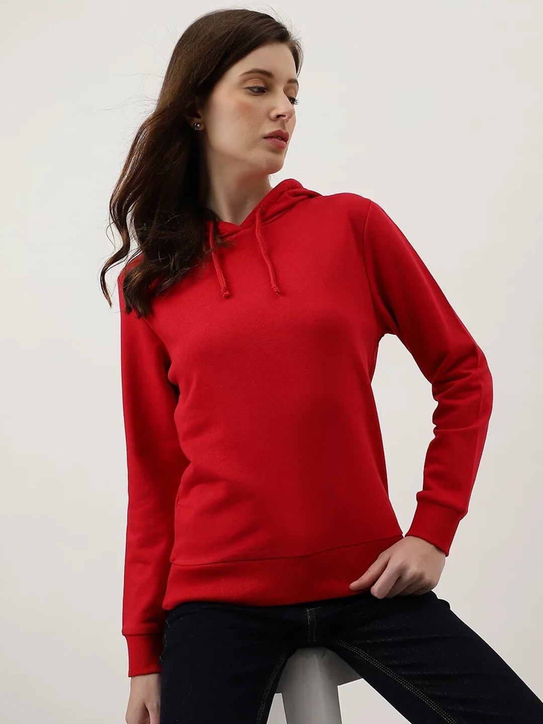 

Marks & Spencer Hooded Neck Long Sleeves Pullover Sweatshirt, Red