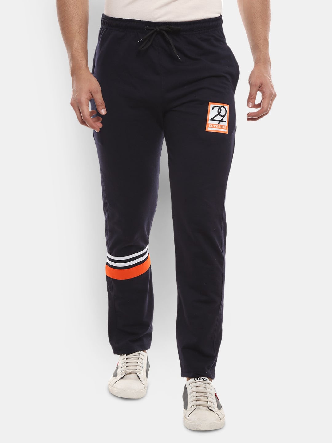 

V-Mart Men Pack Of 2 Cotton Track Pants, Navy blue