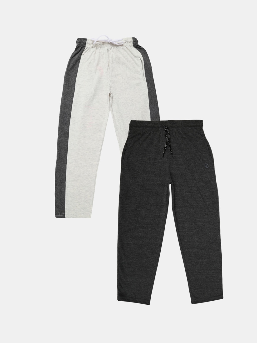 

V-Mart Boys Pack Of 2 Cotton Mid-Rise Track Pants, Grey