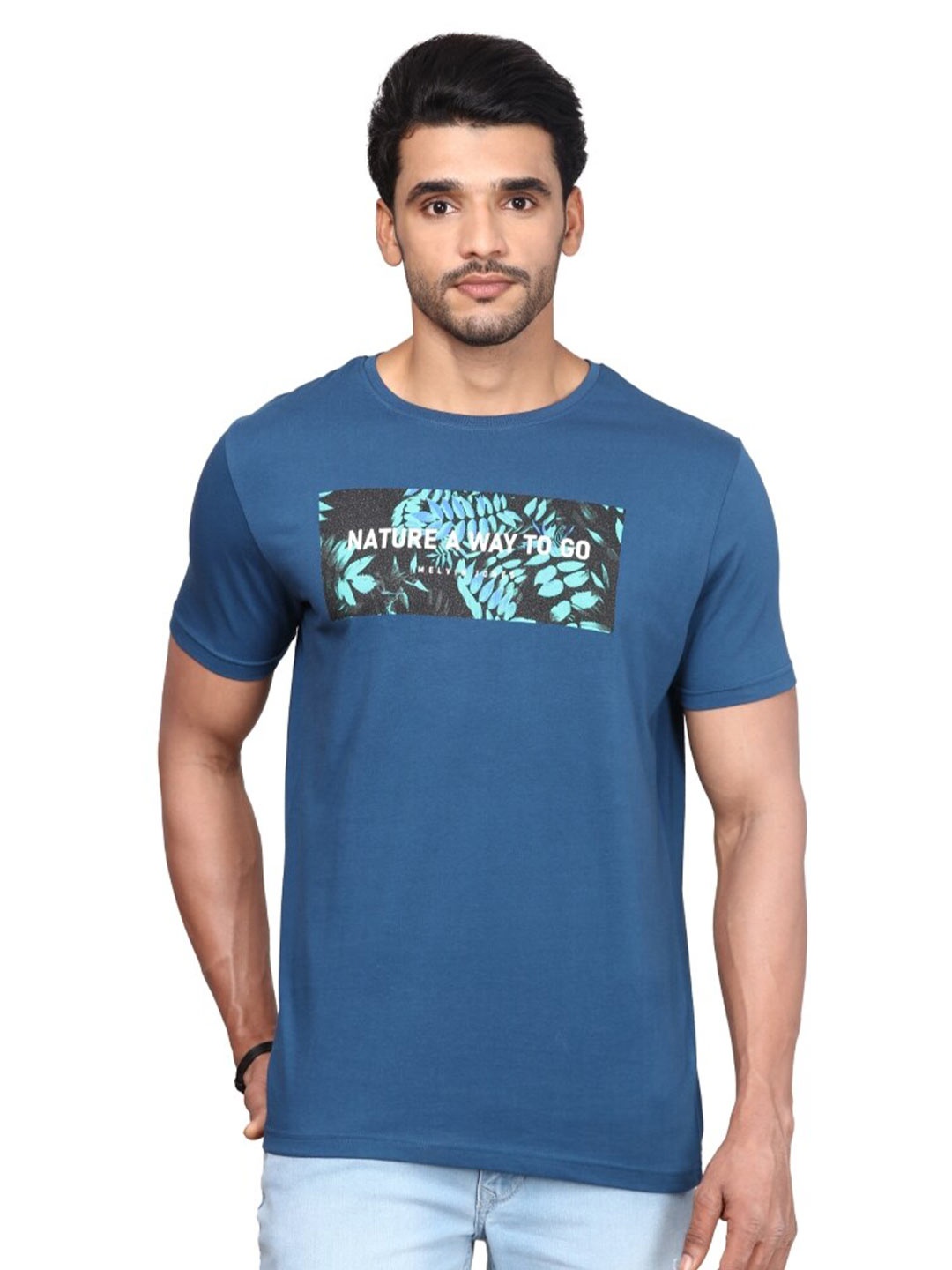 

Melvin Jones Graphic Printed Pure Cotton T-shirt, Blue