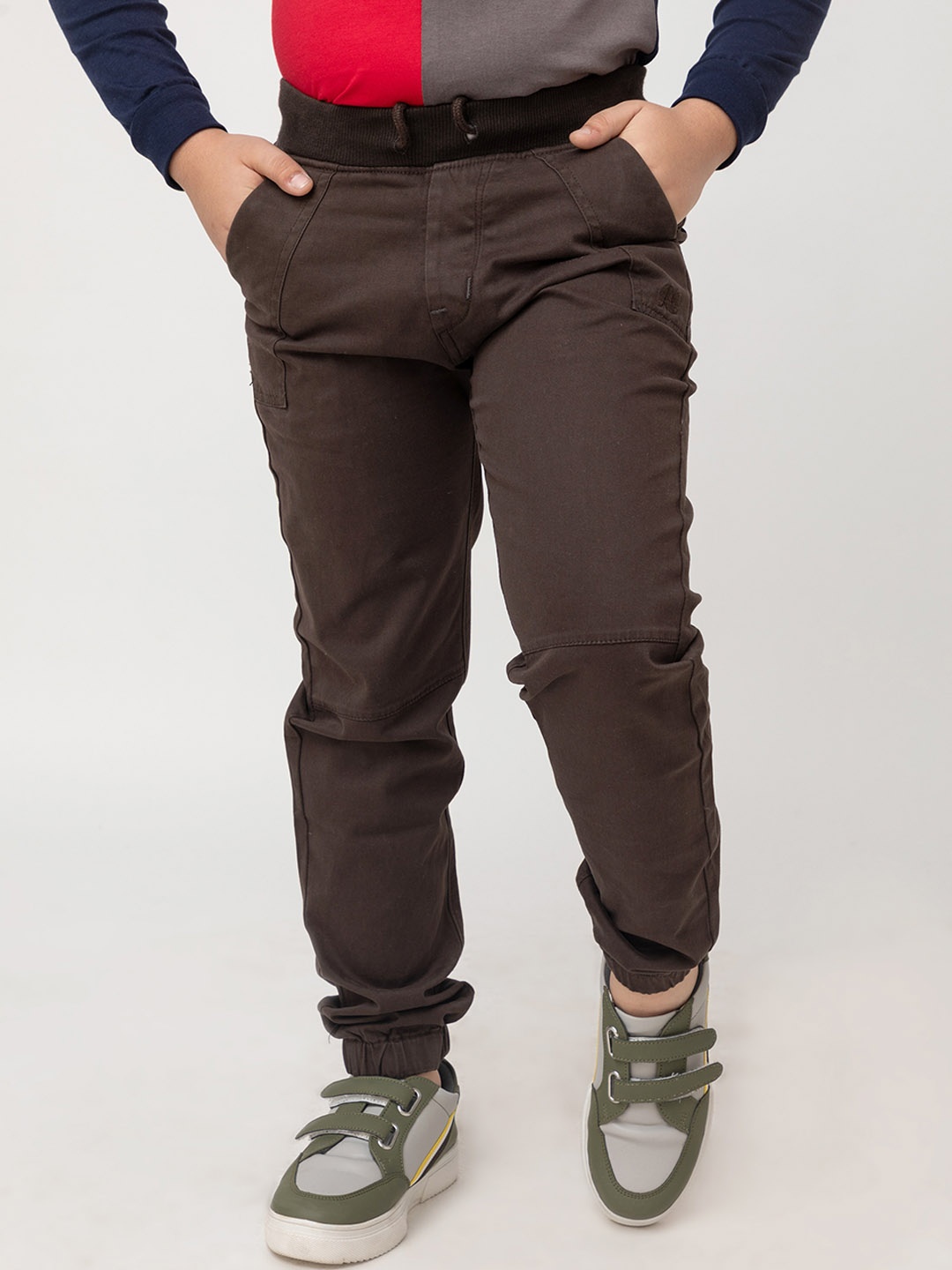 

Purple United Kids Boys Mid-Rise Cotton Joggers, Brown