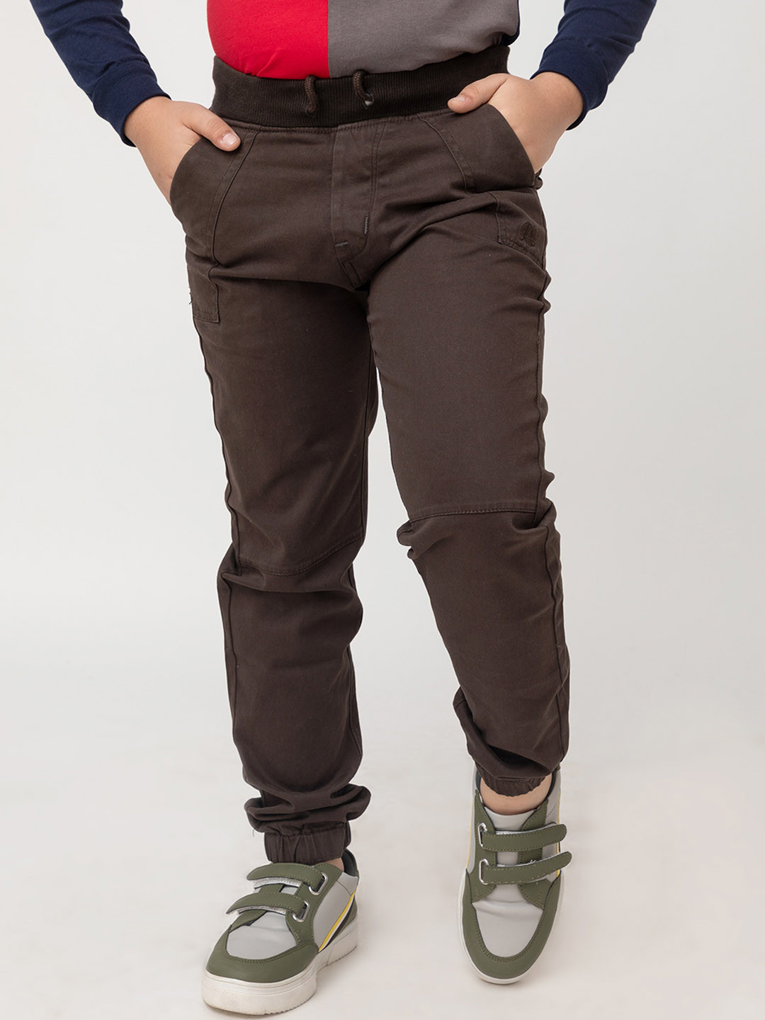 

Purple United Kids Boys Mid-Rise Cotton Joggers, Brown