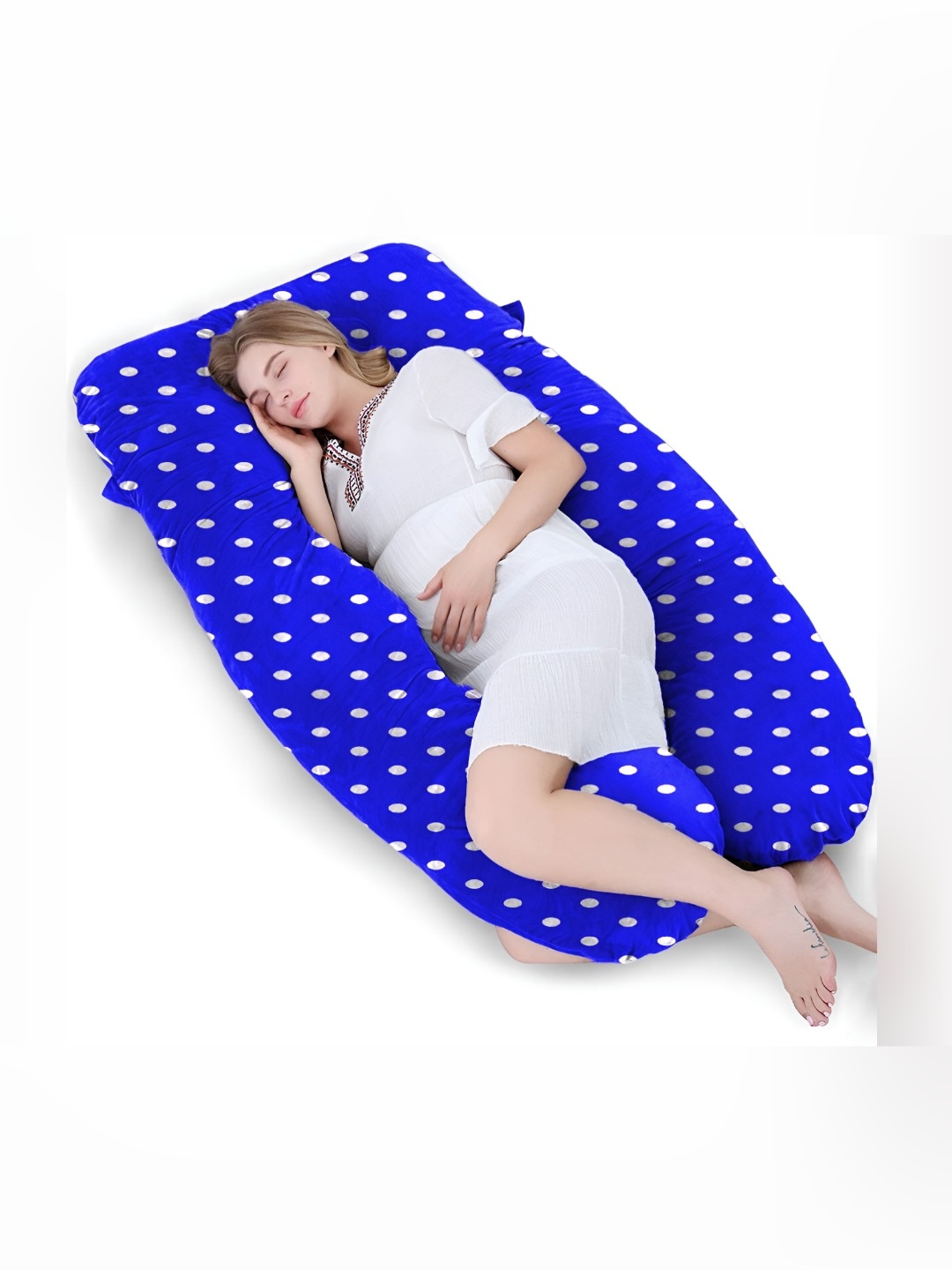 

Mom's Moon Royal Blue & White Faux Velvet Ultra Soft Maternity Pillow