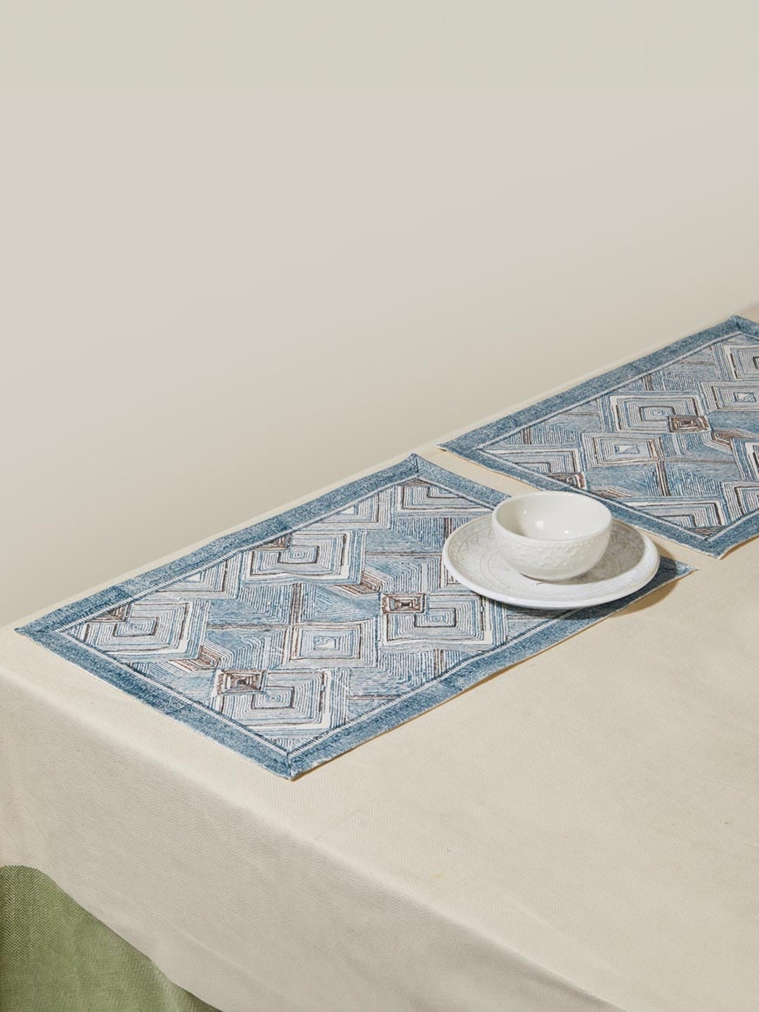 

Fabindia Blue 6 Pieces Printed Cotton Table Placemats