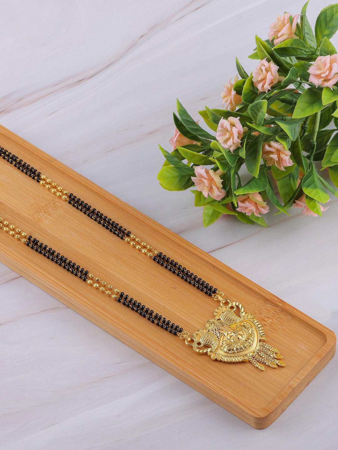 

Anouk Gold-Toned Gold-Plated Beaded Mangalsutra
